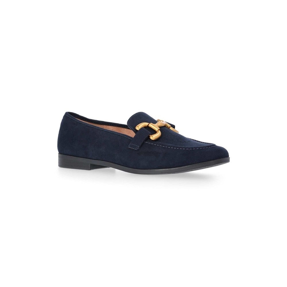 Time and Tru Womens Size 8.5 Navy Blue Faux Microsuede Buckle Loafers NEW‎
